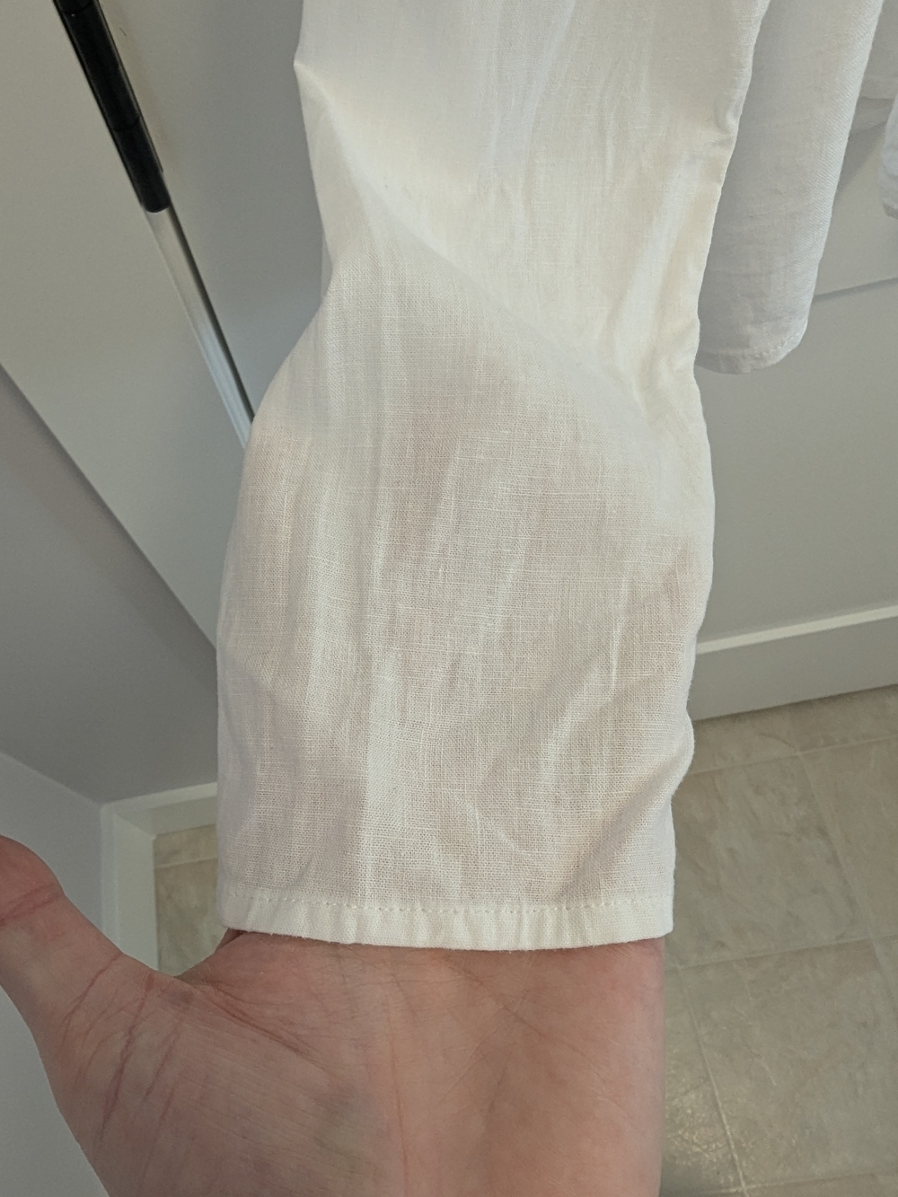 Aritzia Wilfred Free Linen Blend Open Front Top | Lightweight White Layering Shi - Picture 6 of 8